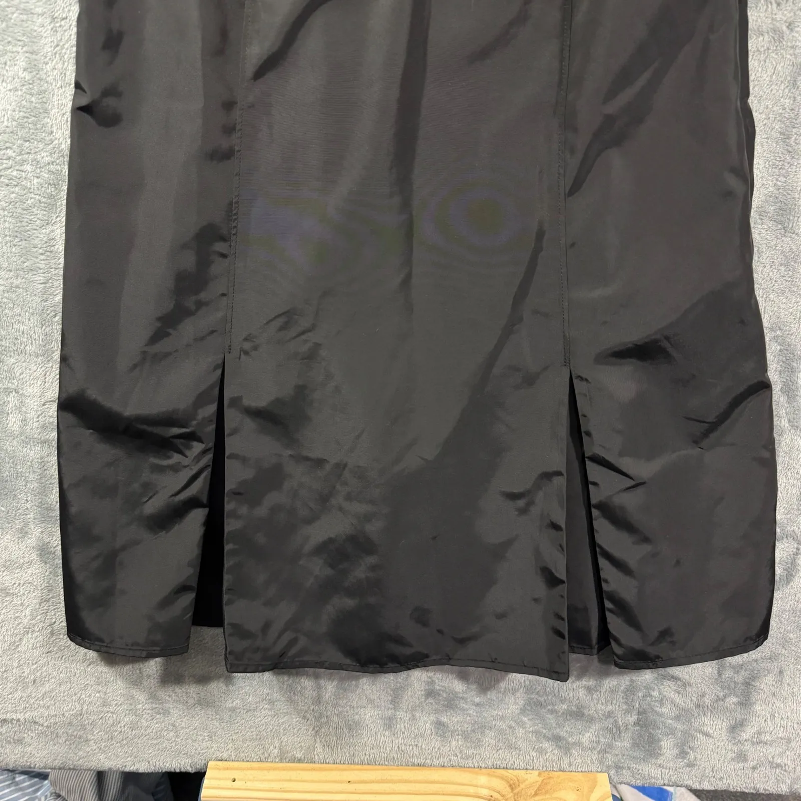 NWT Open Edit Black Spaghetti Strap Mini Dress with Side Slit Pleats Size L - Image 3