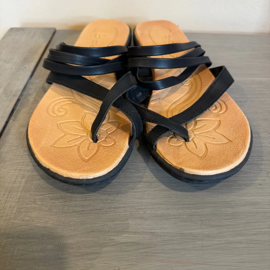 B.O.C. Sz 9 Alisha Black‎ Sandals Strappy Thongs Slides Born Concept Cushioned Black - Image 4