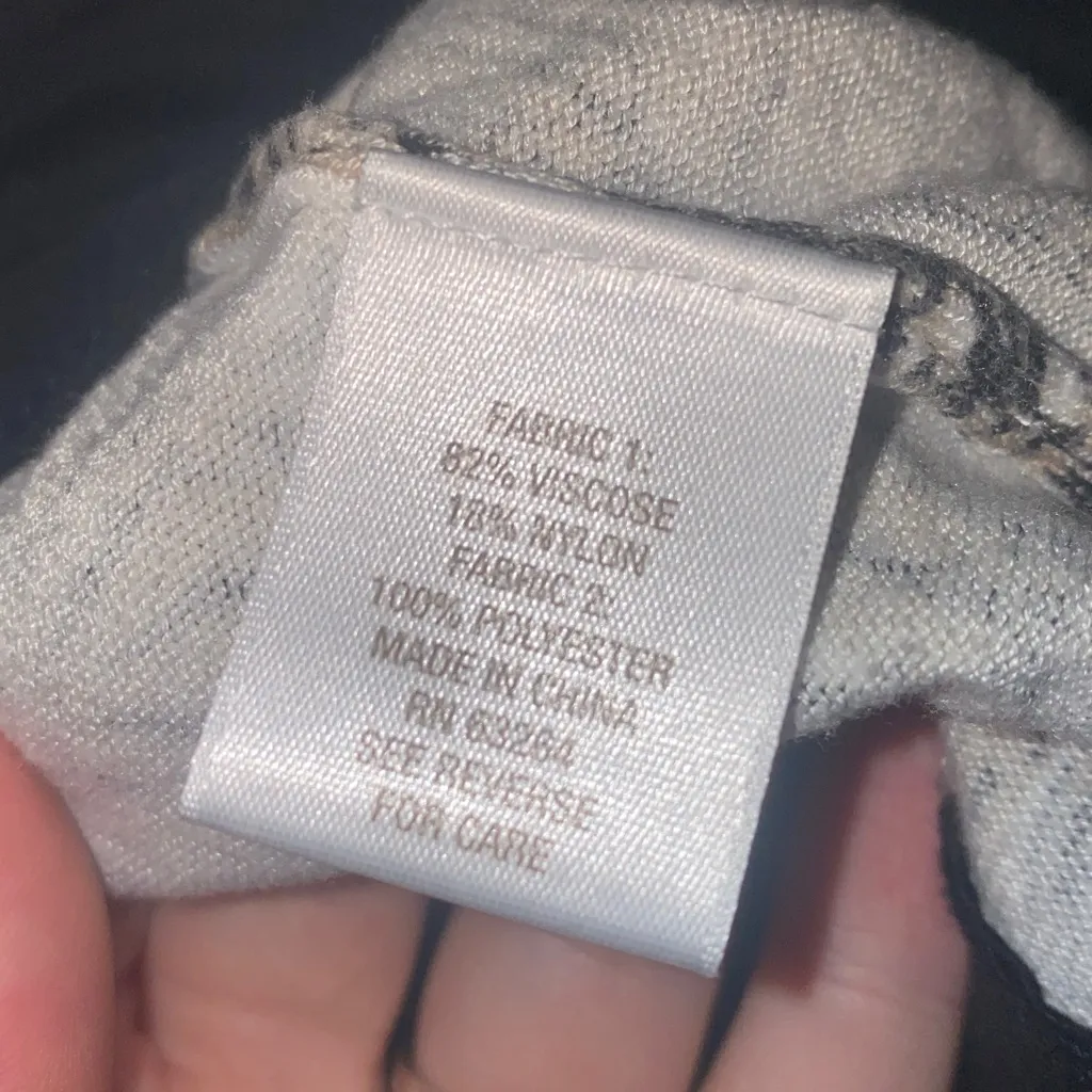 Dress Barn Tan & Black Quarter Sleeve Layered Side Slit Round Neck Tunic Blouse - Image 9