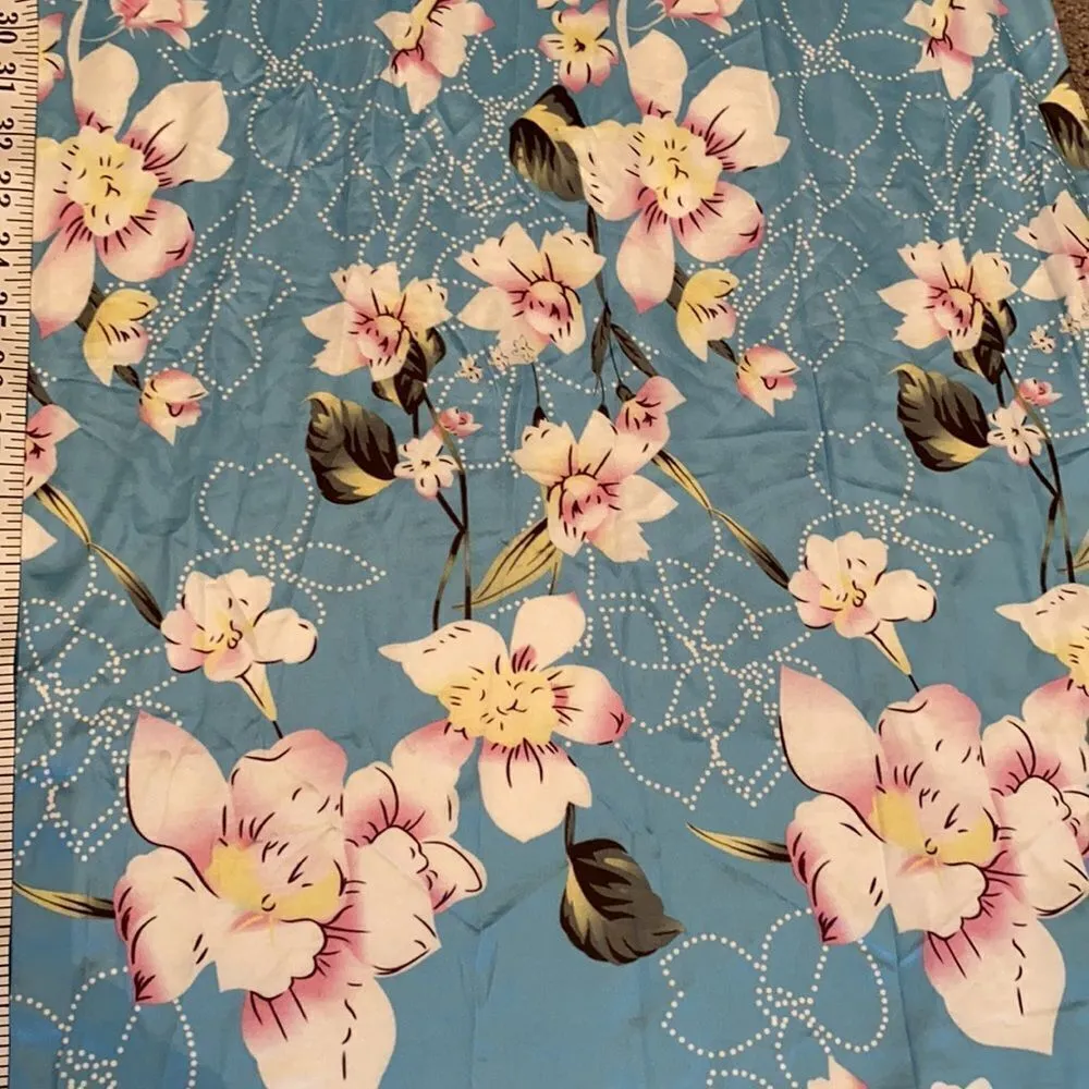 Women’s Casual Long Dress Short Sleeved Floral Print Maxi Large New in Packaging Blue - Image 6