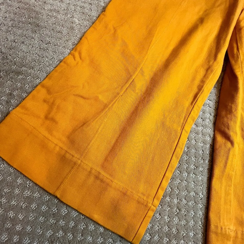 C/MEO Collective Orange Wide Leg Ultra High Rise SZ 8 Pants Pumpkin Cotton - Image 2