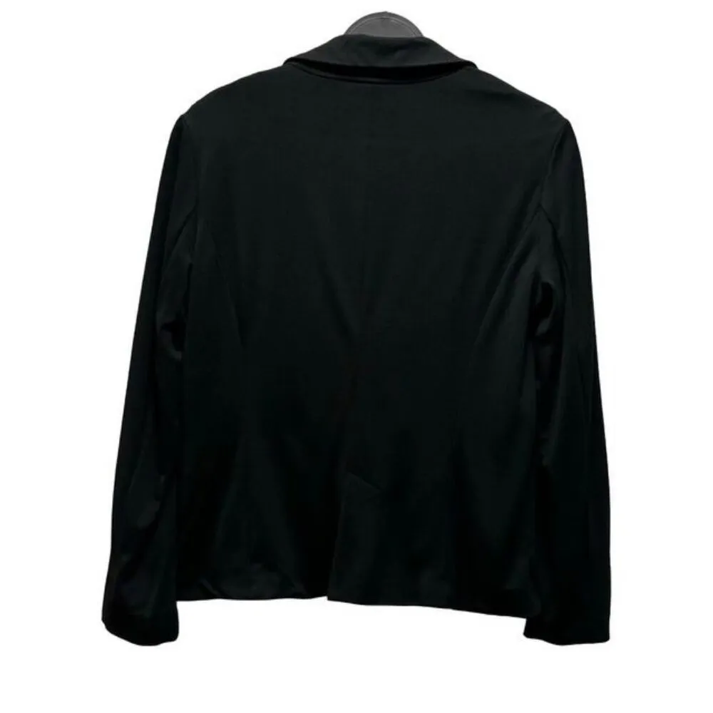 Adrianna Papell Womens Black Blazer Jacket Polka Dot Lining  Size Medium - Image 2