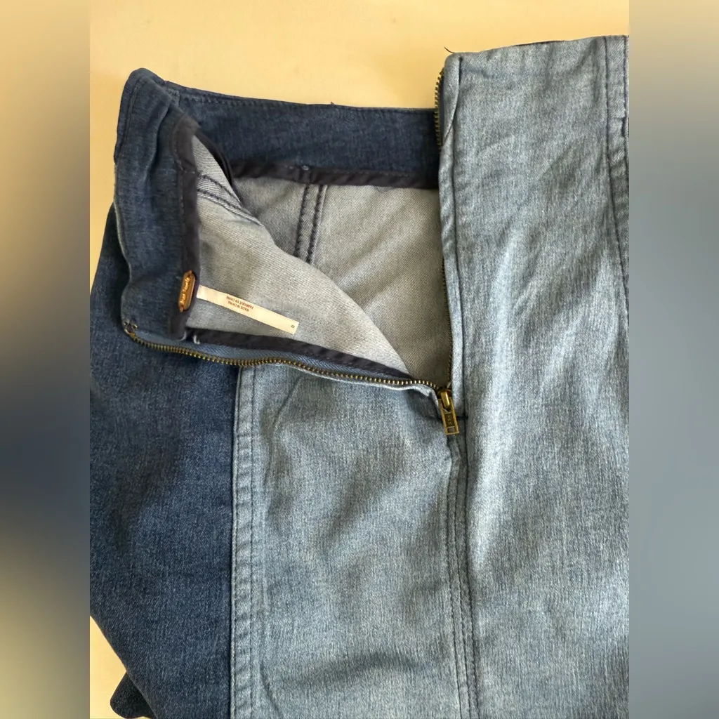 Free People Two-Tone Denim Mini Skirt Size 0 - Image 5