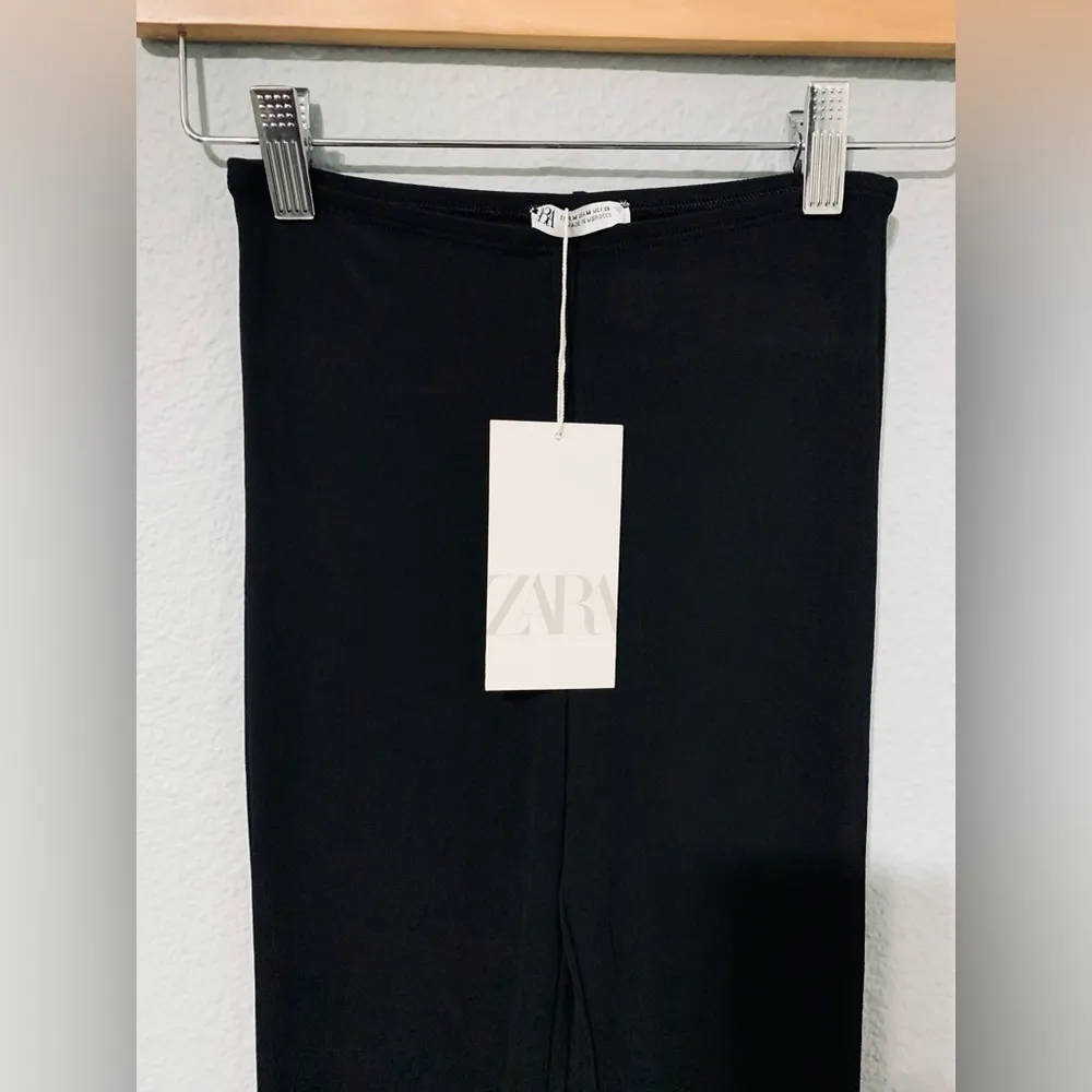 Zara New Women Black Sexy Fitted See-through Leggings‎ with Elastic Band Size M - Image 8