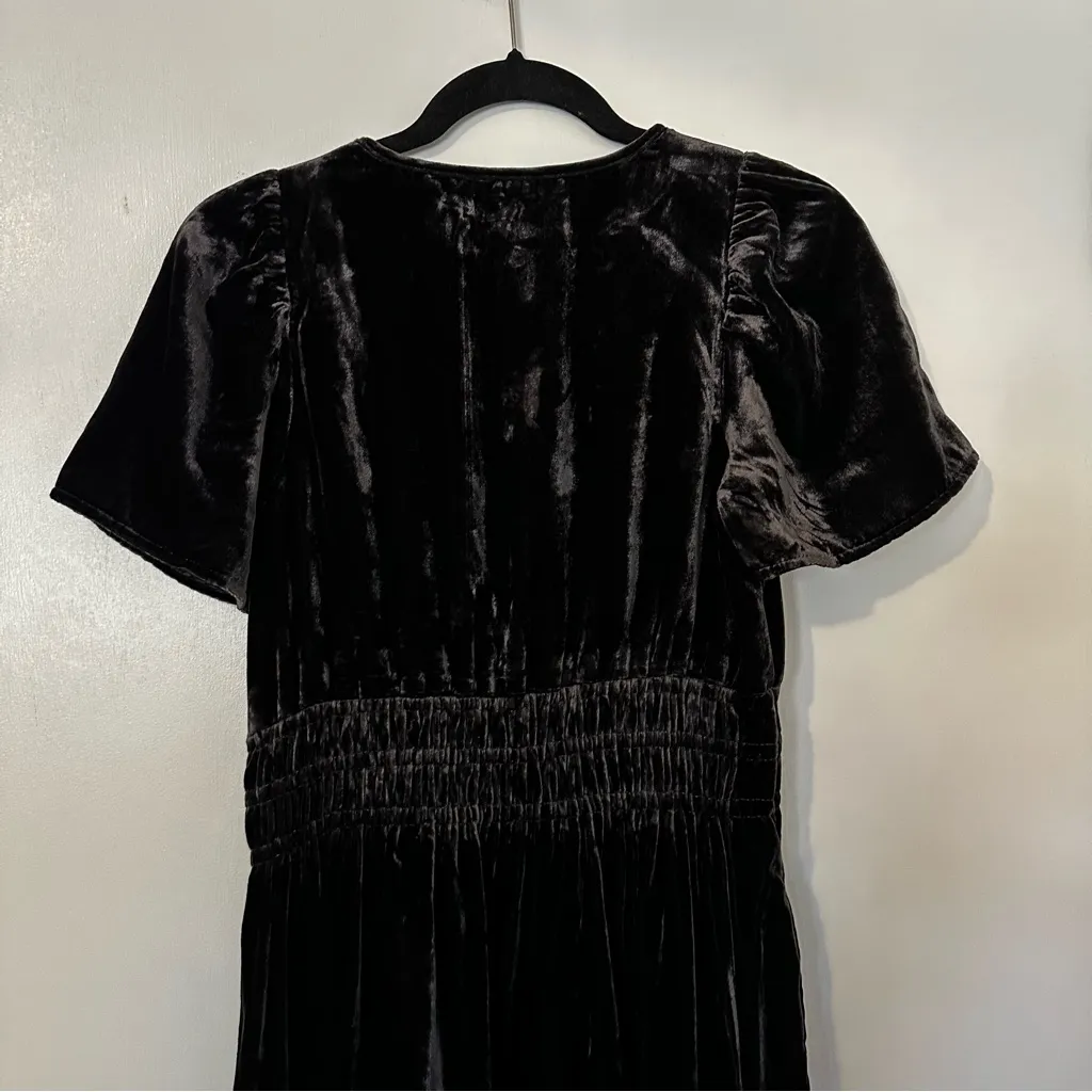 Anthropologie Somerset Velvet Maxi Dress Womens Small Black - Image 9