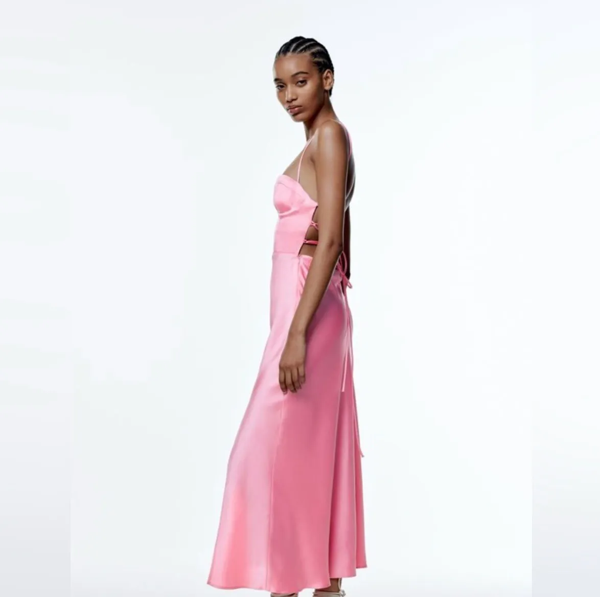 dress satin effect corset party coctail midi dress - Image 13