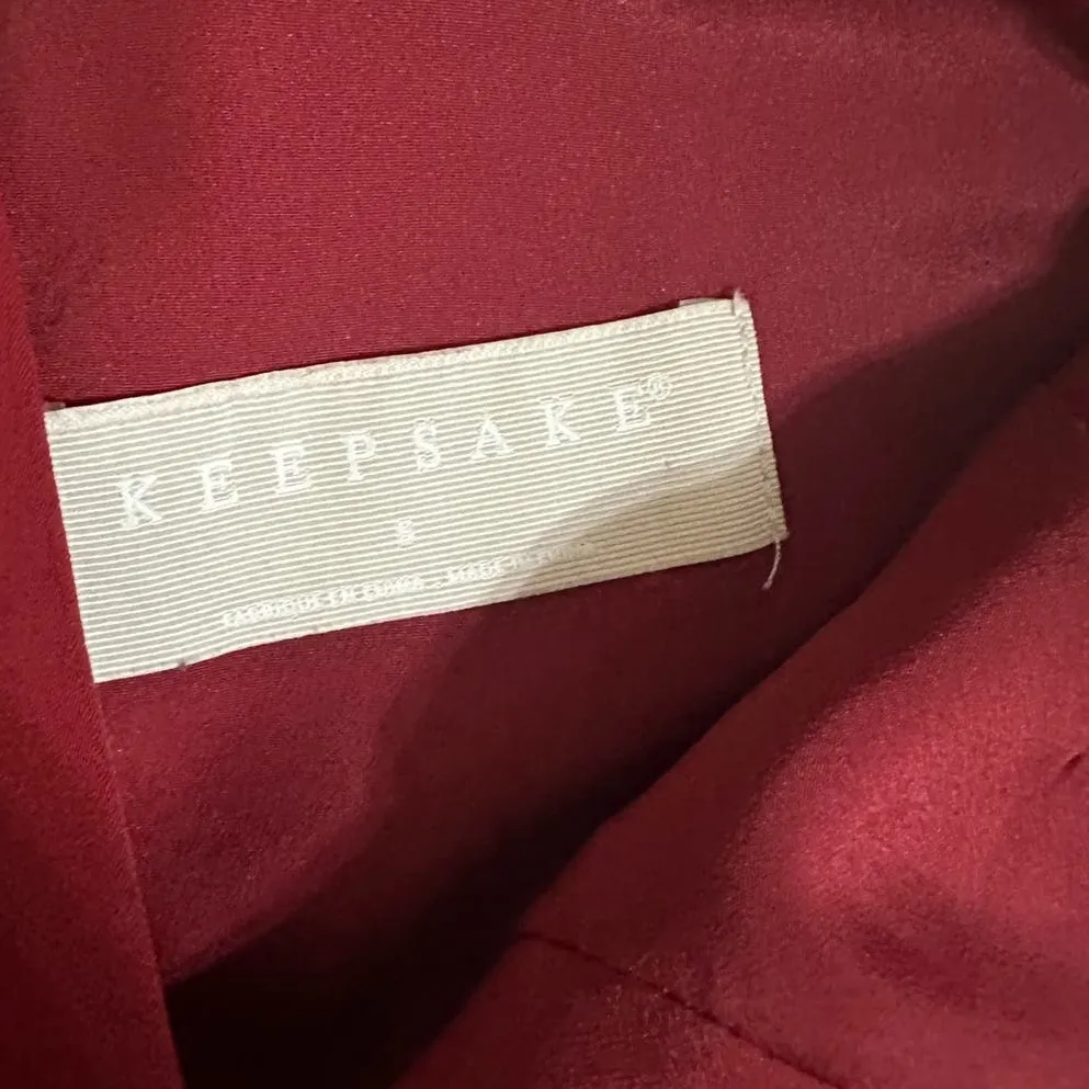 Keepsake  Jumpsuit Holiday Cherry Red Cut Out Waist Spaghetti Strap - Image 3