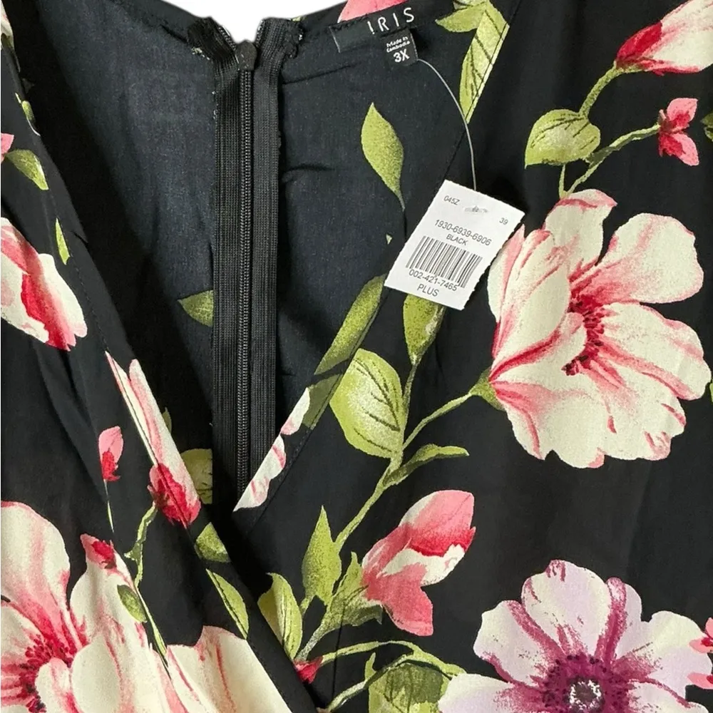 Iris Black and Pink Floral Jumpsuit Elegant Style - Image 6