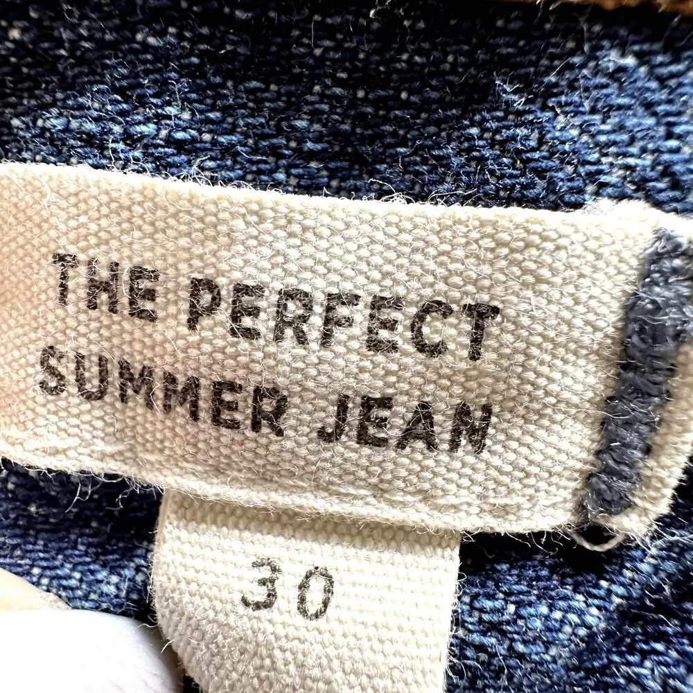 Madewell The Perfect Summer Jeans Distressed Raw Hem Denim 100% Cotton Blue 30 - Image 4