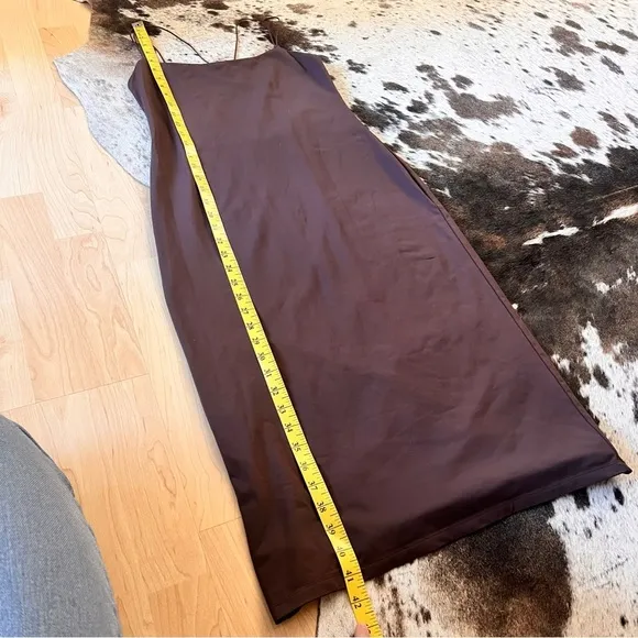 BABATON ARITZIA Brown Contour Scoop back Midi Bodycon Dress‎ Size Large - Image 11