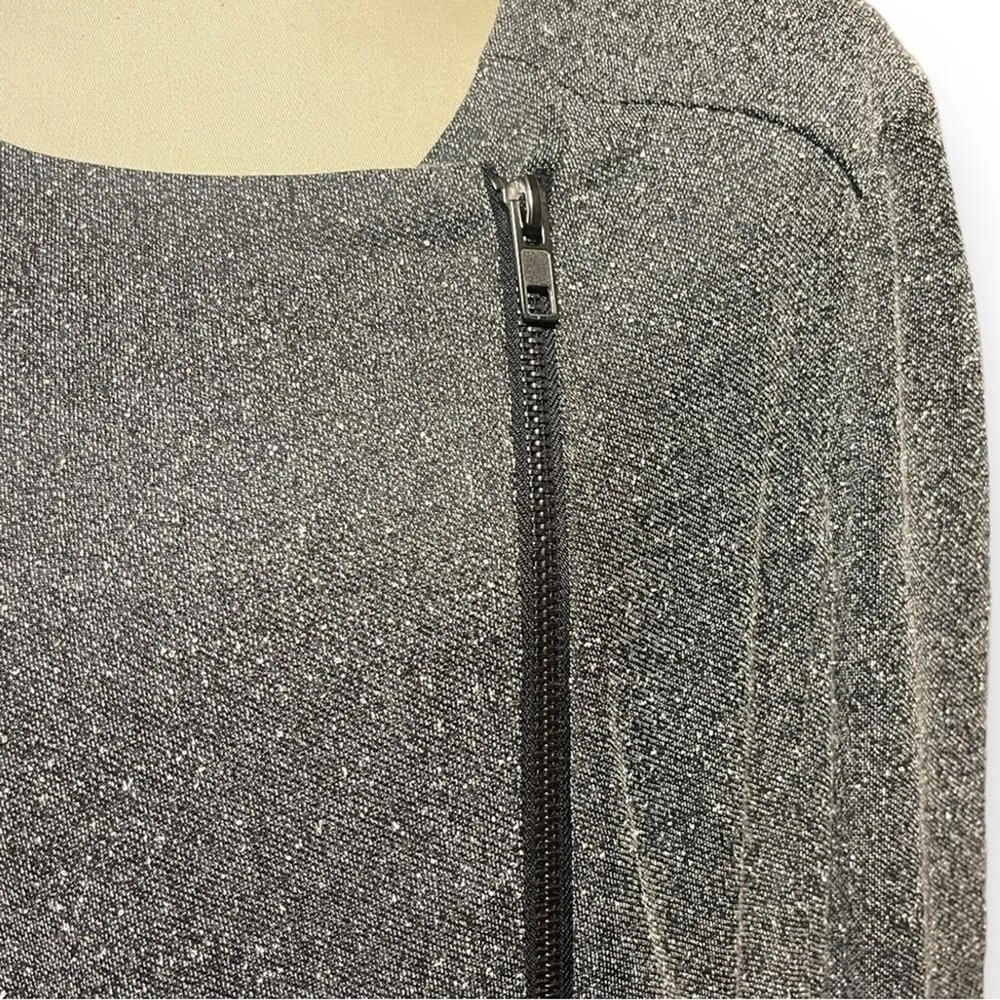 Catherine Malandrino Runway Style Asymmetrical Zip Moto Jacket Black XXL - Image 3