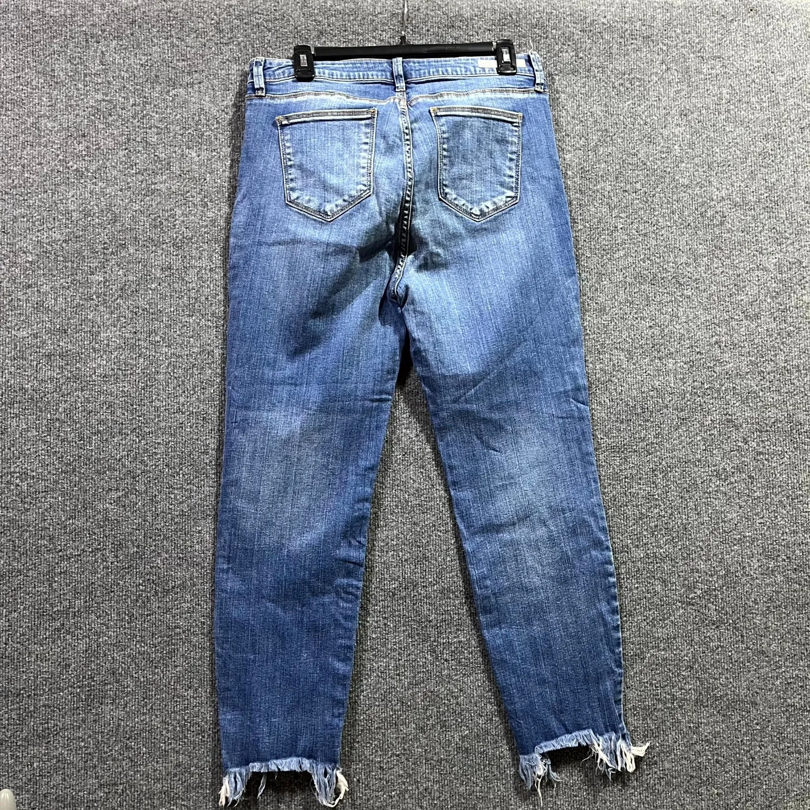 Cello Jeans Womens 13 Blue Denim Medium Wash Cotton Stretch Frayed Hem Cozy - Image 5