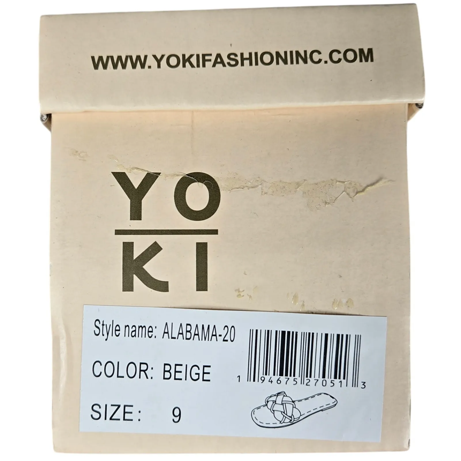 Yoki Alabama Women's‎ Braided Rhinestone Flat Sandals in Beige 9 NIB - Image 8