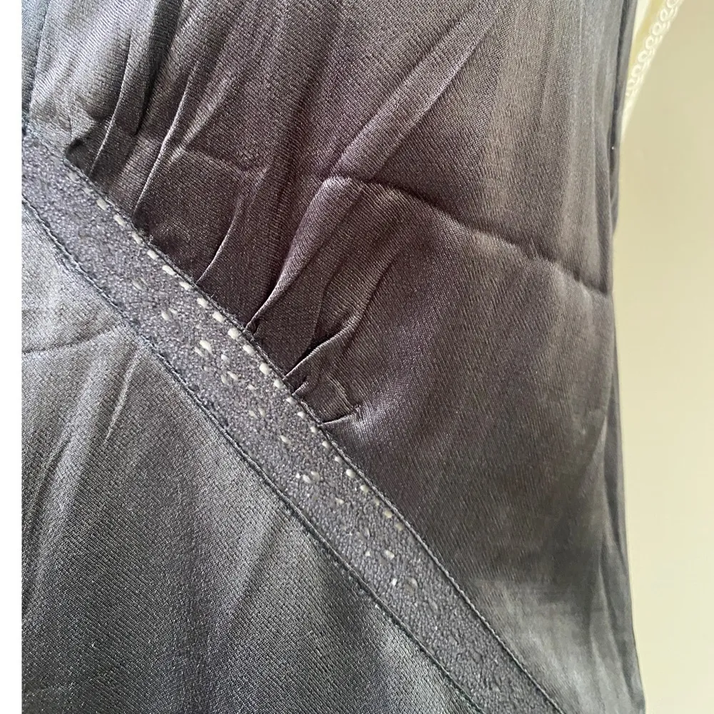 Rowie the Label Kassia strappy back deep V black slip maxidress gown Lar… Size L - Image 9