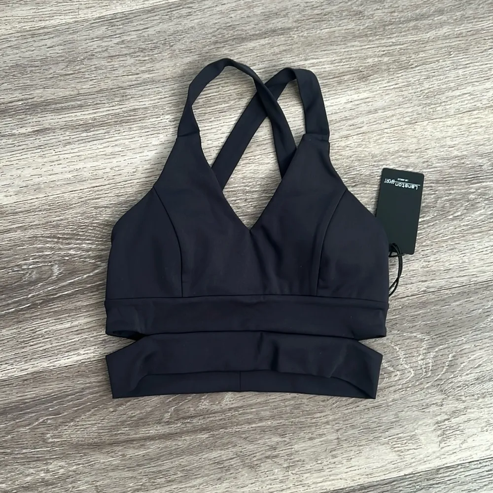 Lanston Sport Colette Side Slit Bra Black XS - Image 2