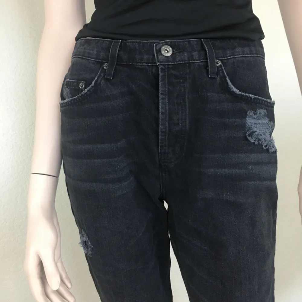 CARMAR Black Distressed Frayed Hem Jeans Size 28 - Image 2