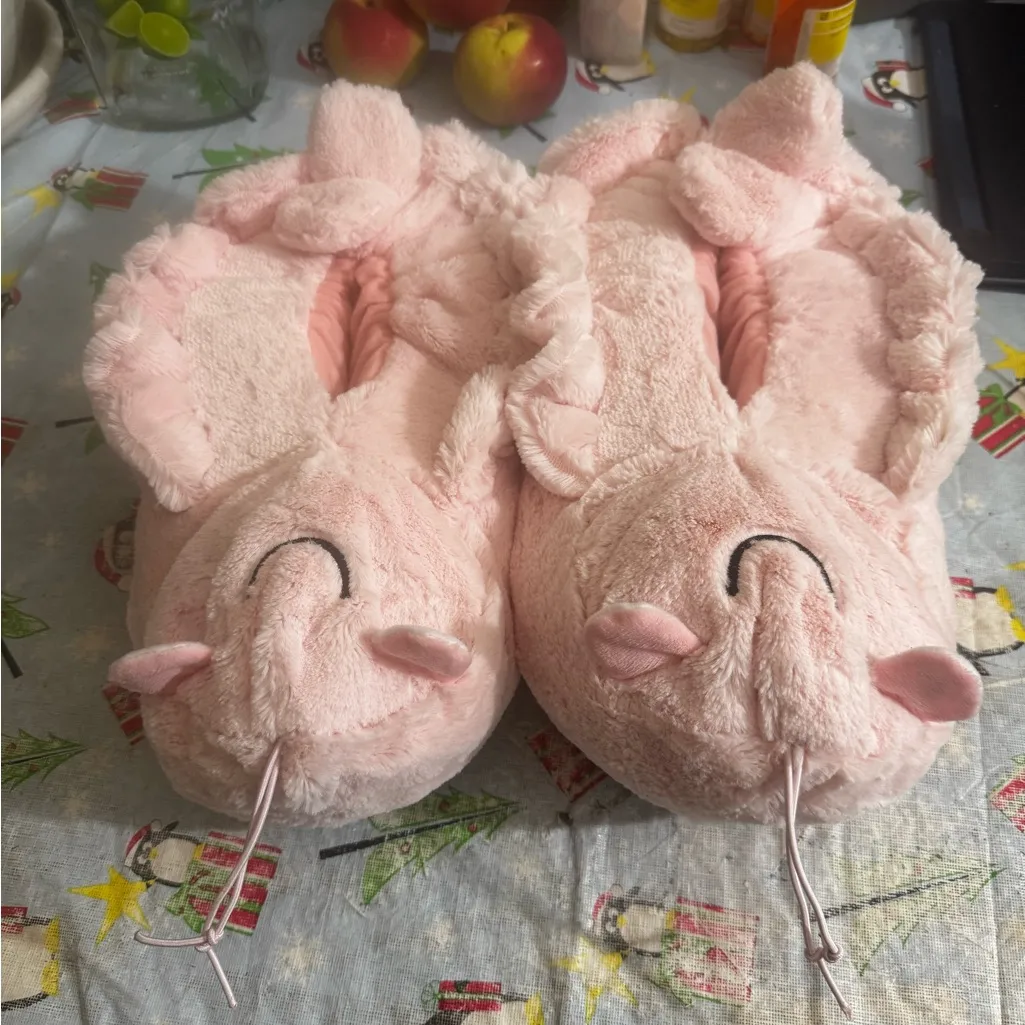 Plush Pink Cozy Frog Slippers Sz 8M Women Teens Tweens NWOT Unbranded - Image 5