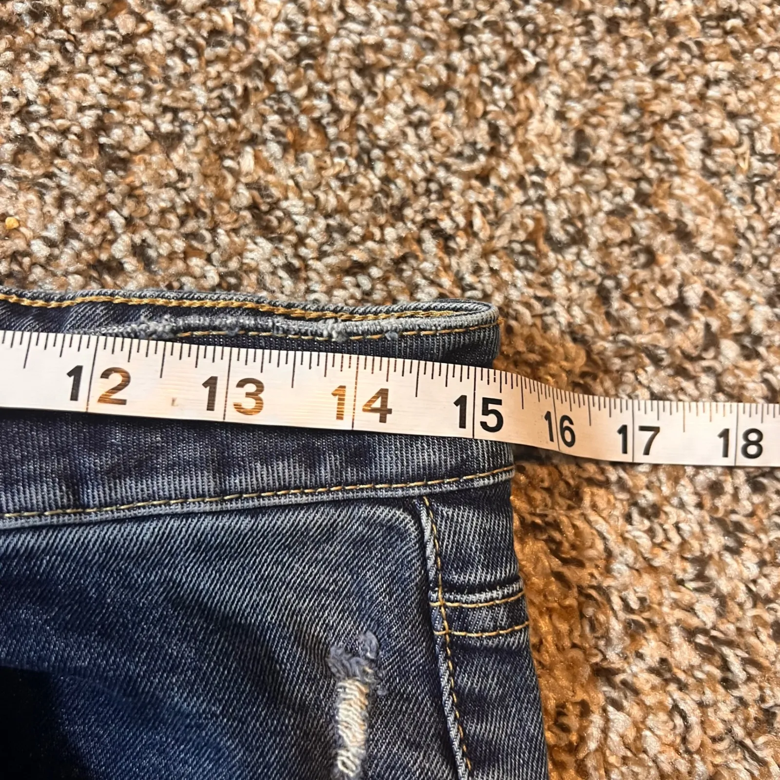 Indigo Rein Distressed Jeans Size 11 Juniors High Waisted Denim Dark‎ Wash - Image 3