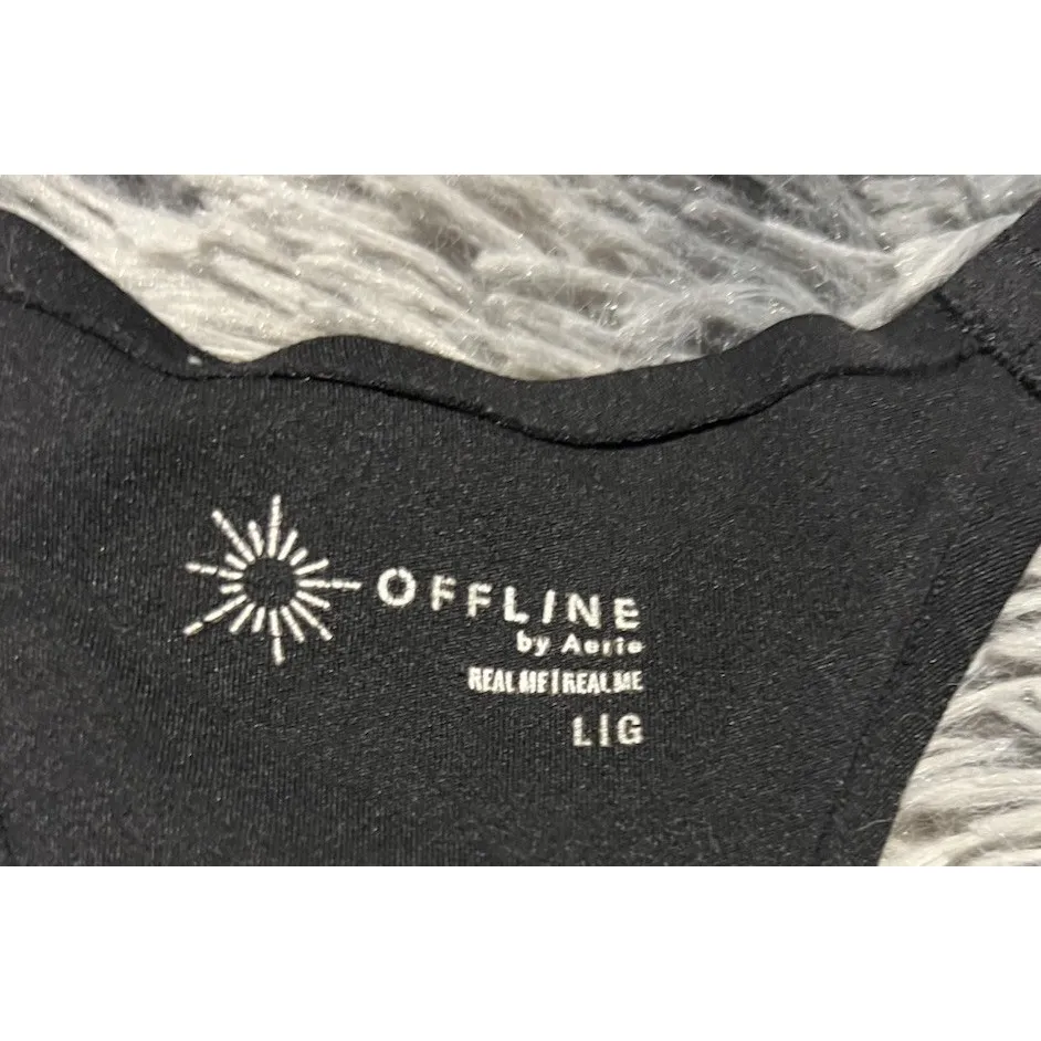 Offline‎ By Aerie Juniors/Teens Size L Black Sports Bra - Image 3