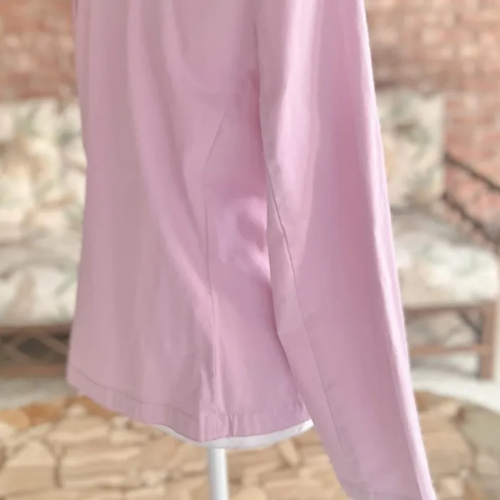 Eileen Fisher Jacket Denim Twill Purple Lavendar Round Neck S Fitted Chic Office - Image 7