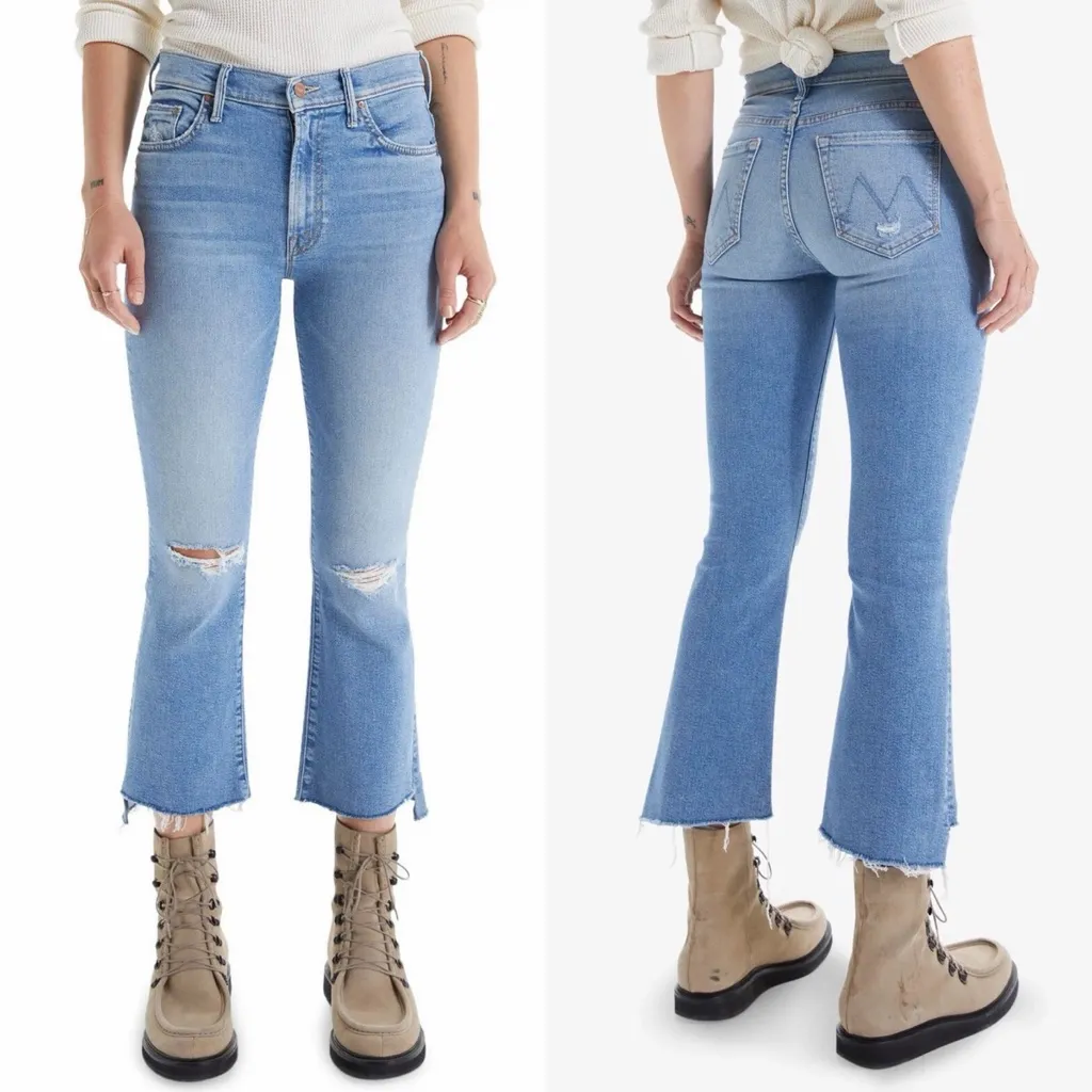 MOTHER Denim The Insider Crop Step Fray Hem Jeans Thrilling Shots Size 27 - Image 2