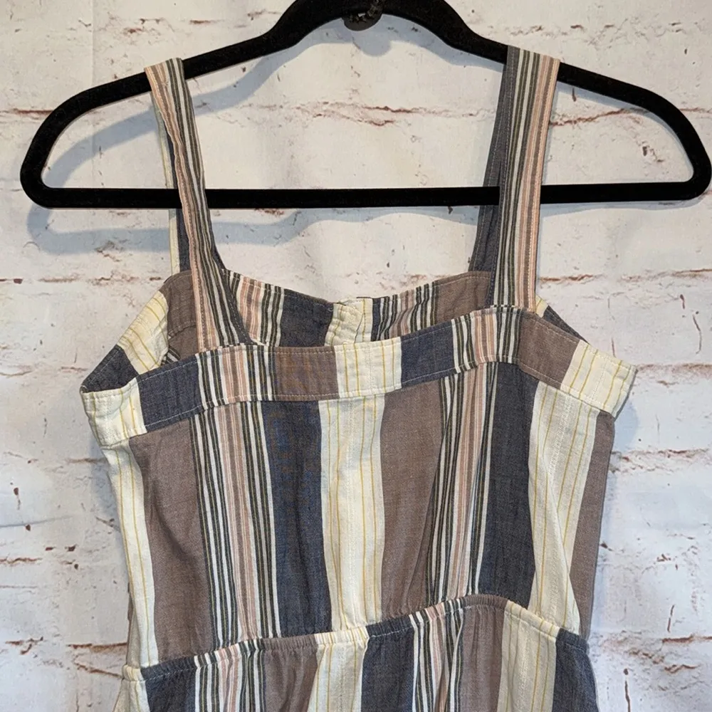 Kimchi Blue Dress Womens Medium Mini Fit Flare Striped Sleeveless Pockets Sun - Image 7