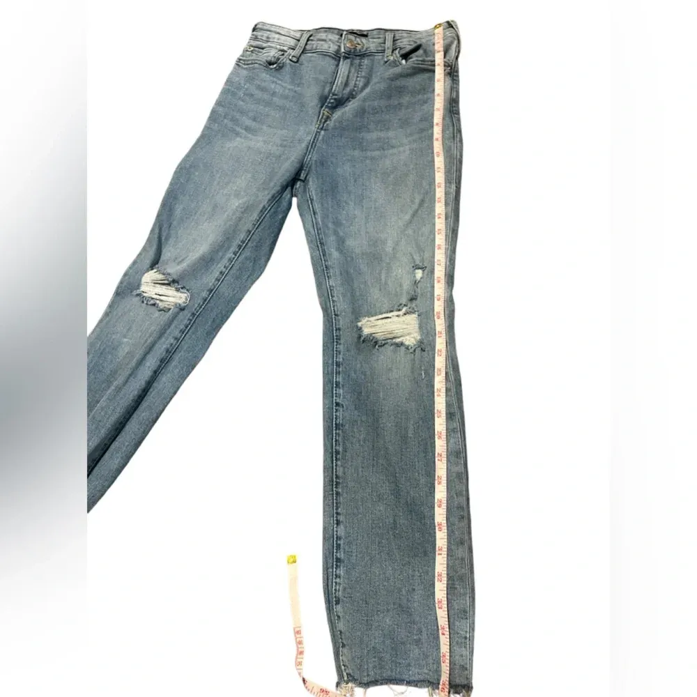 True Religion Starr distressed mid rise cropped straight denim jeans size 28 y2k - Image 15
