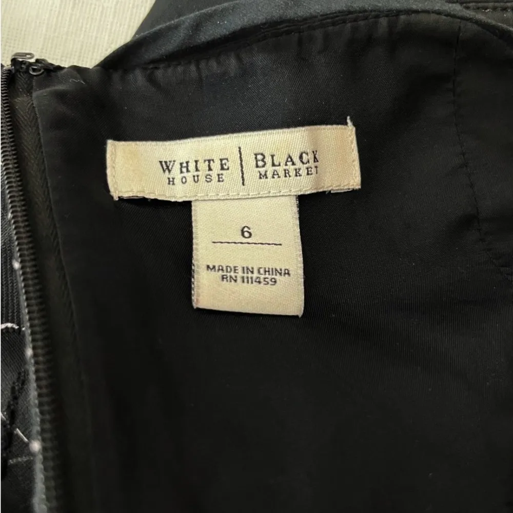 White House Black Market Black Sheer Floral Sleeveless Dress‎ - Image 2