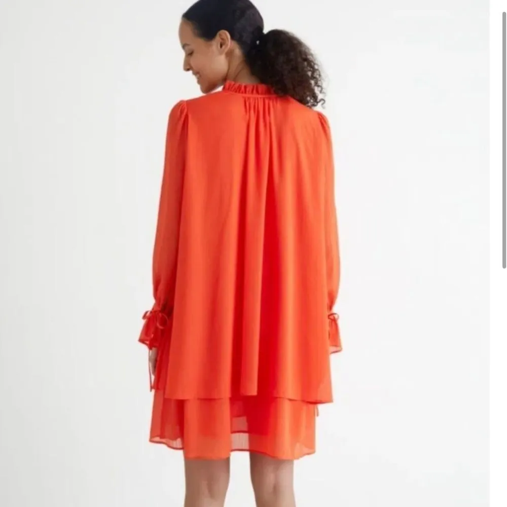 & Other Stories Stockholm Atelier Orange Flounced Tiered Mini Dress Women’s 2 - Image 2