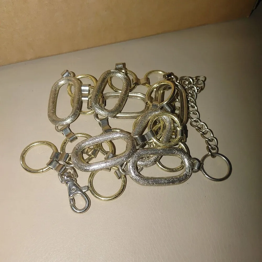 Link Belt Vintage Gold Silver Metal Chain Oval Round Clasp Closure Adjustable - Image 6