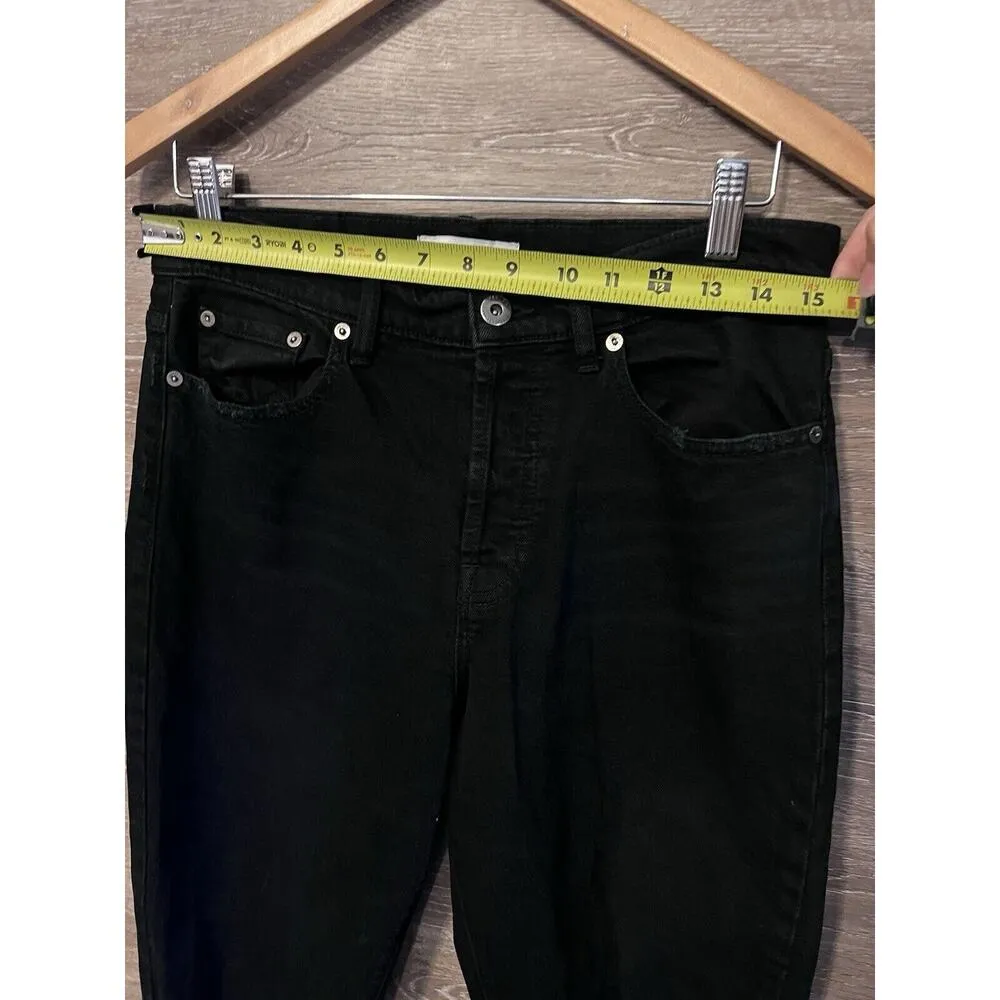 Pistola Nico Mom Straight Leg Jeans Size 28 Black Distressed Hem Butterfly - Image 4