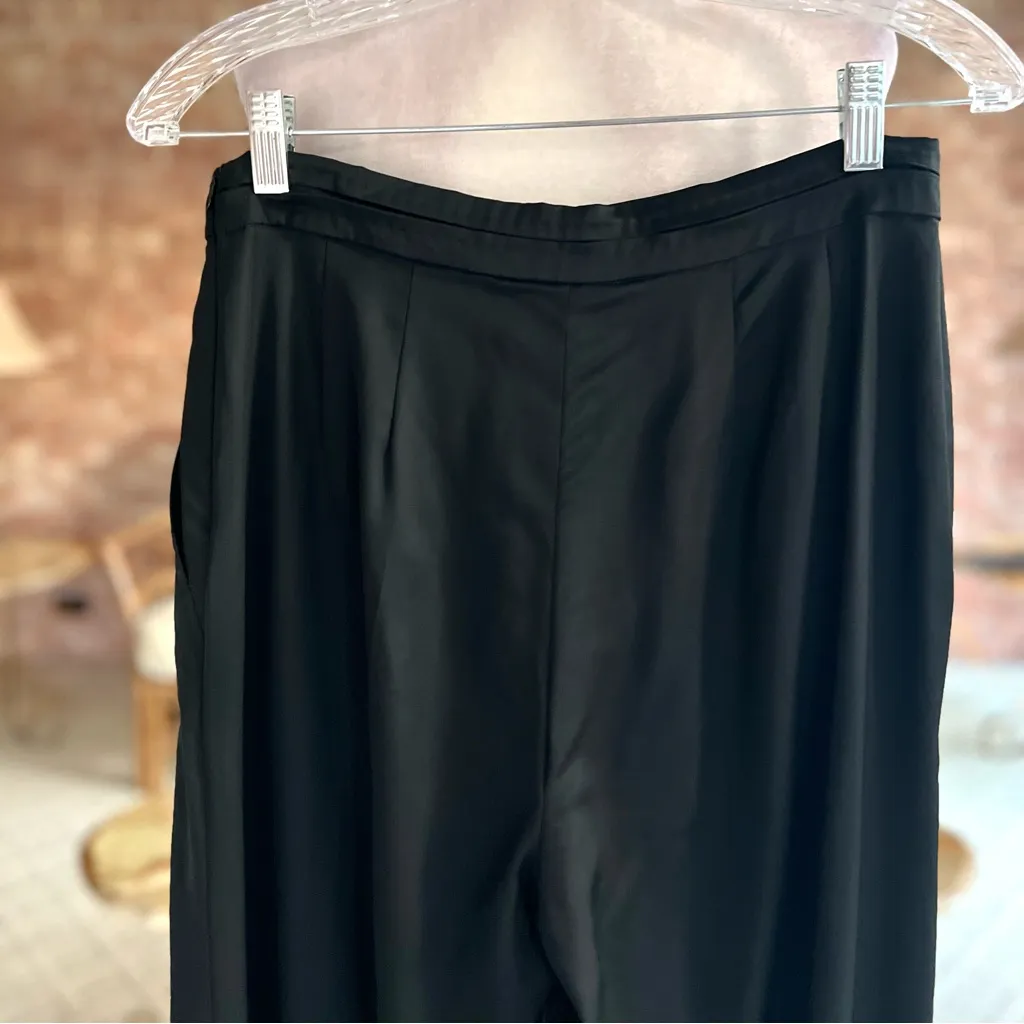 NWT MaxMara Cameli Pants Trousers Black Straight Full Leg S Unhemmed Classic - Image 7