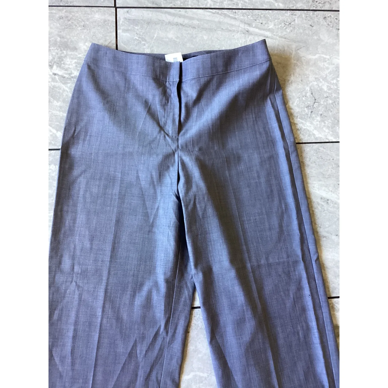 ST JOHN Womens Gray Wool Blend Wide Leg Dress Pants Size 4 NWT - Image 2