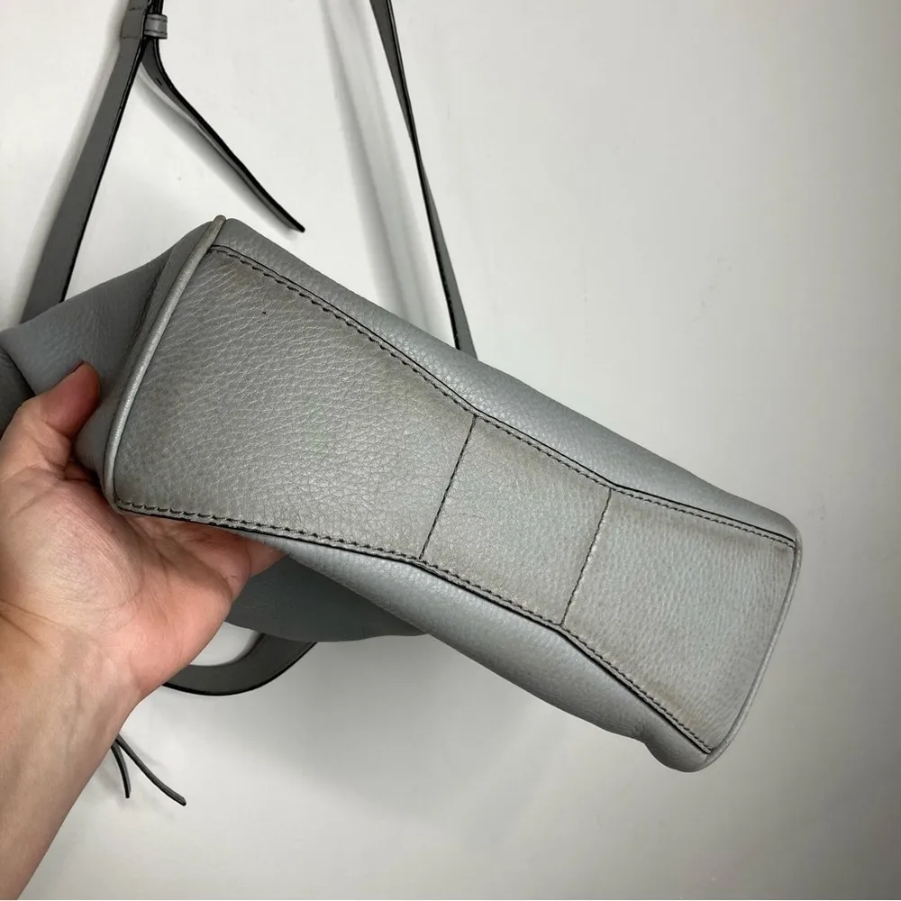 Kate Spade crossbody shoulder bag pebbled leather gray medium‎ - Image 11
