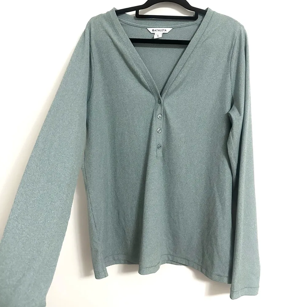 Athleta Uptempo Ribbed Henley XL - Image 3