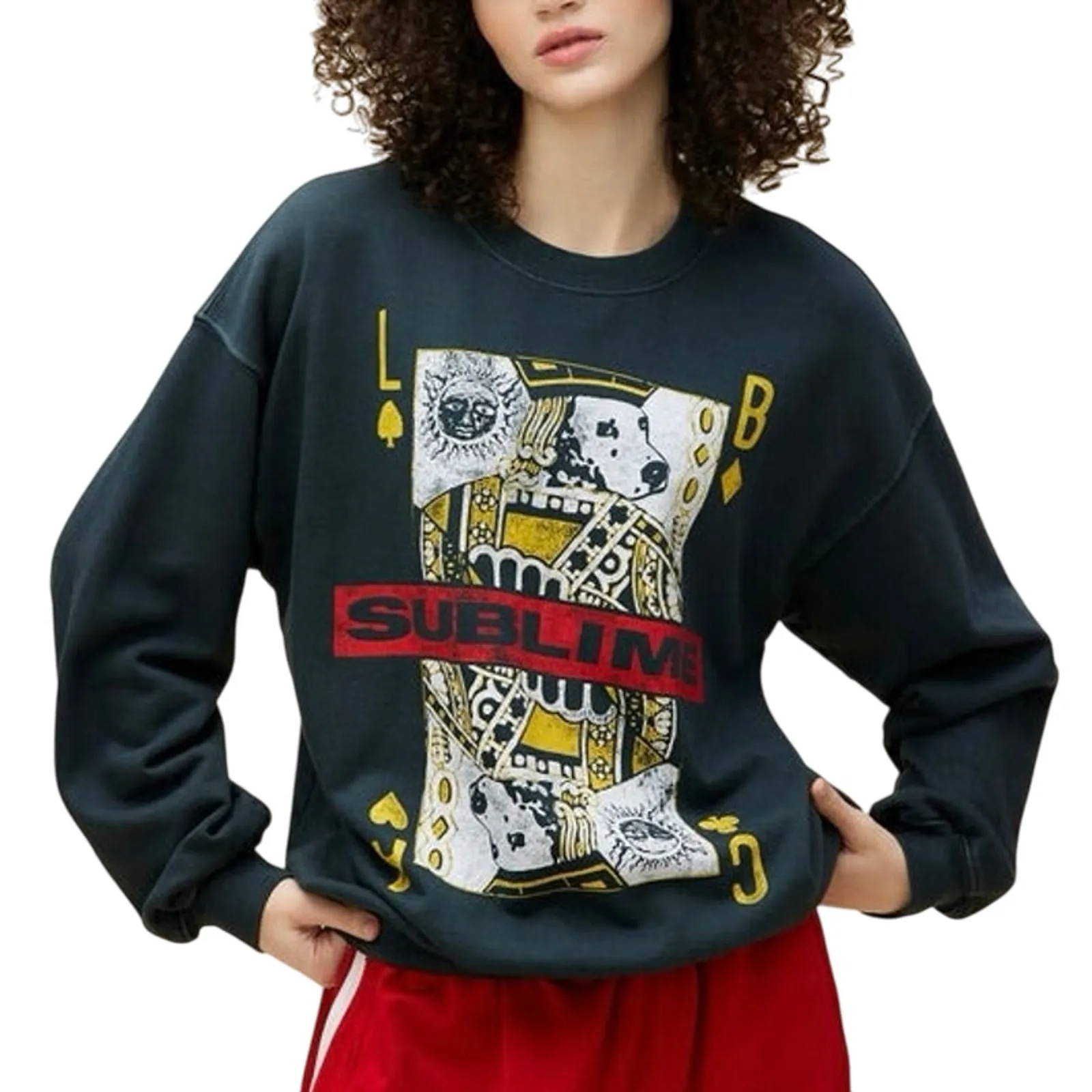 DAYDREAMER Sublime Playing Card Bf Crew Sweatshirt Size S New with Tag MSRP $168 - Image 1