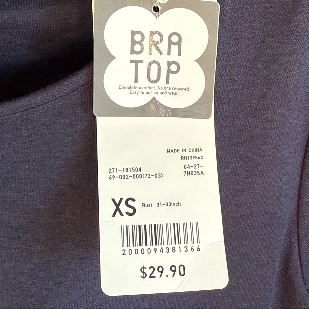 NWT Uniqlo Short Sleeve Bra Top Dress, Navy Blue, Size XS - Image 3