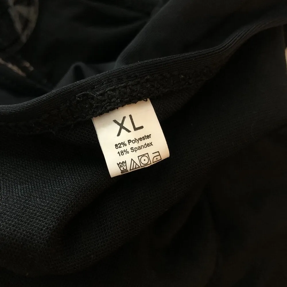 Womens One Piece Swimsuit Plunge Wrap Tie Colorblock Leopard Print Black XL - Image 4