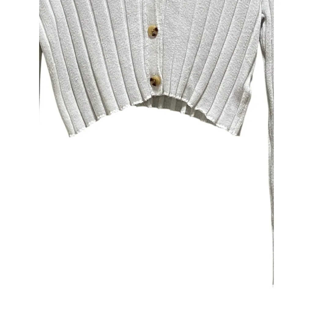 Aeropostale Ribbed Cardigan White Size L - Image 6