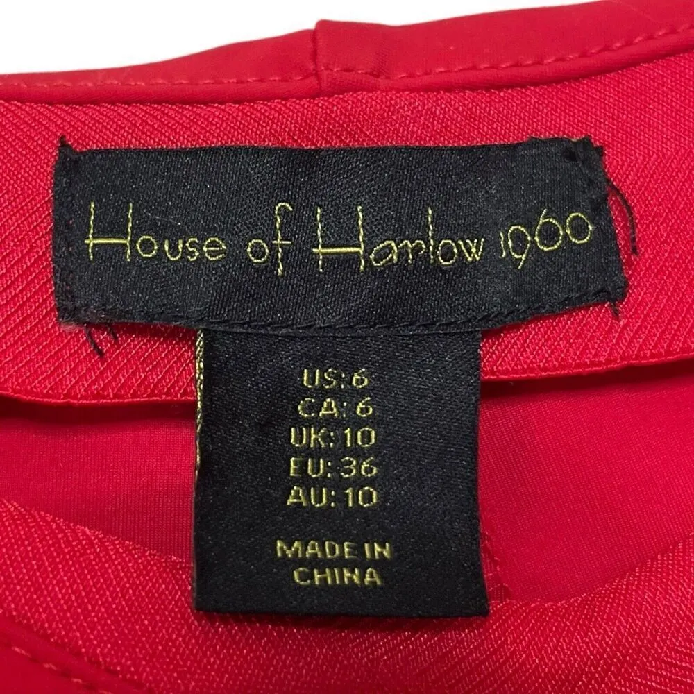 House of Harlow Revolve Wide Leg Red Pants Trousers Women’s Size 6 High Rise - Image 10