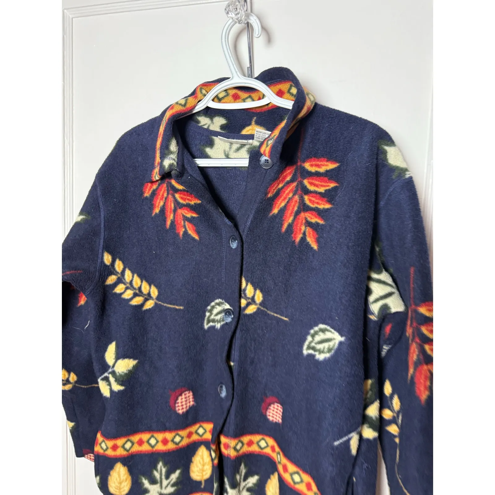 Vintage Fashion Bug Fleece Jacket Blue Scandi Cottagecore Cabincore Goblincore S - Image 2