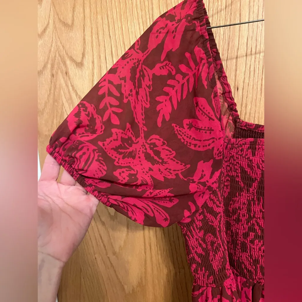 Torrid Tea Length Smocked Bodice A-Line Dress floral dress - Image 6