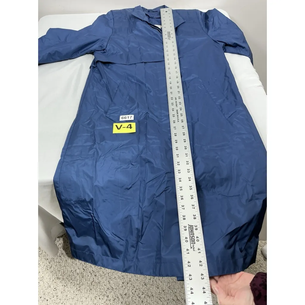 Womans Fleet Street Button Down All Weather Trench Coat Size 6 Blue Excellent - Image 7