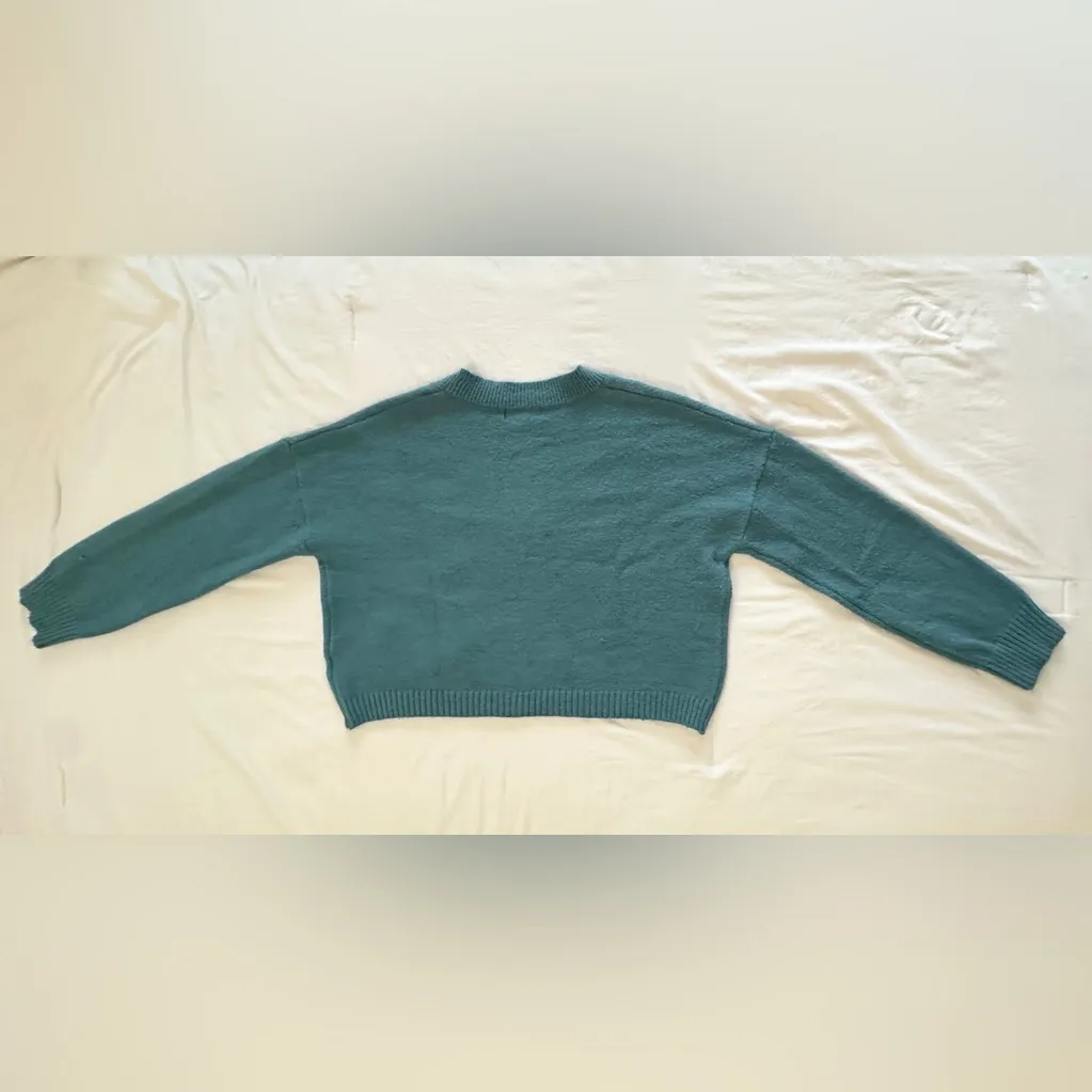 Witty Fox Ditzy Floral Crop Button Cardigan - Green - XL - Image 10