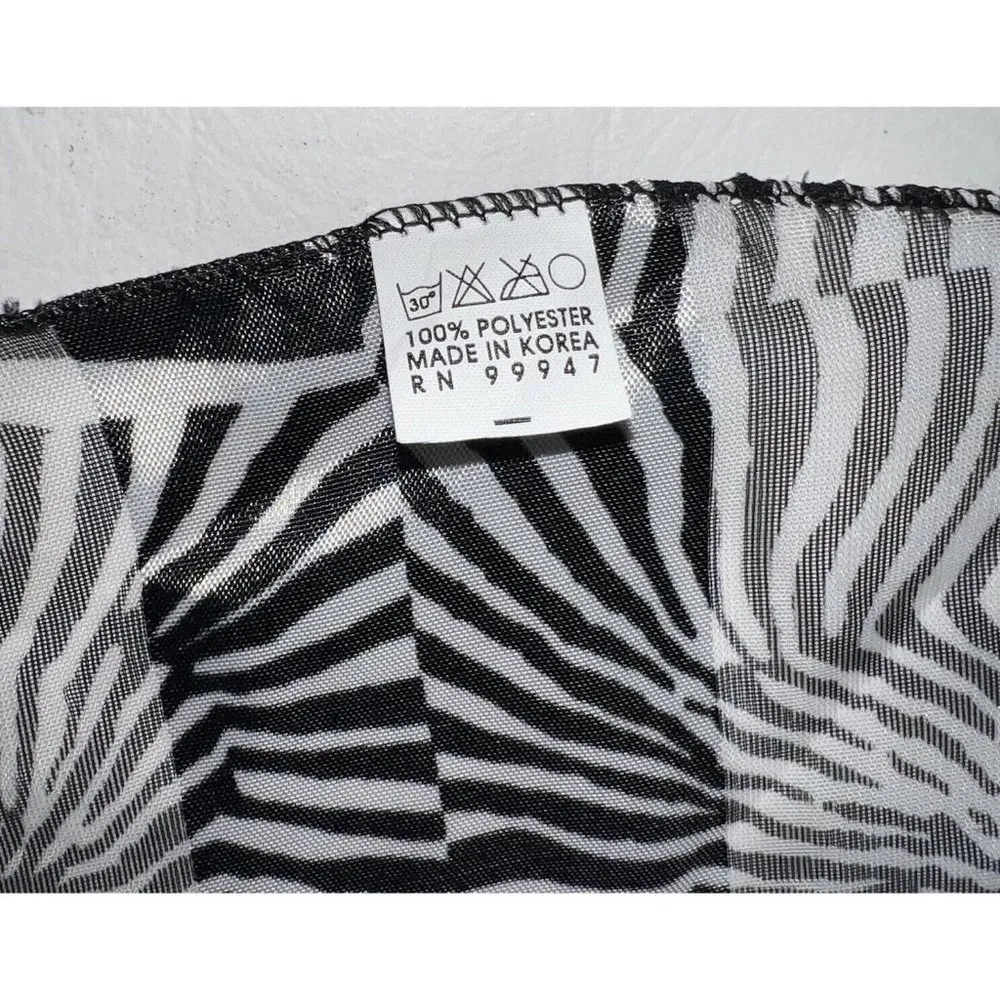 Vintage Space Age Scarf Black White Retro 20" Square Womens Ladies Polyester - Image 4