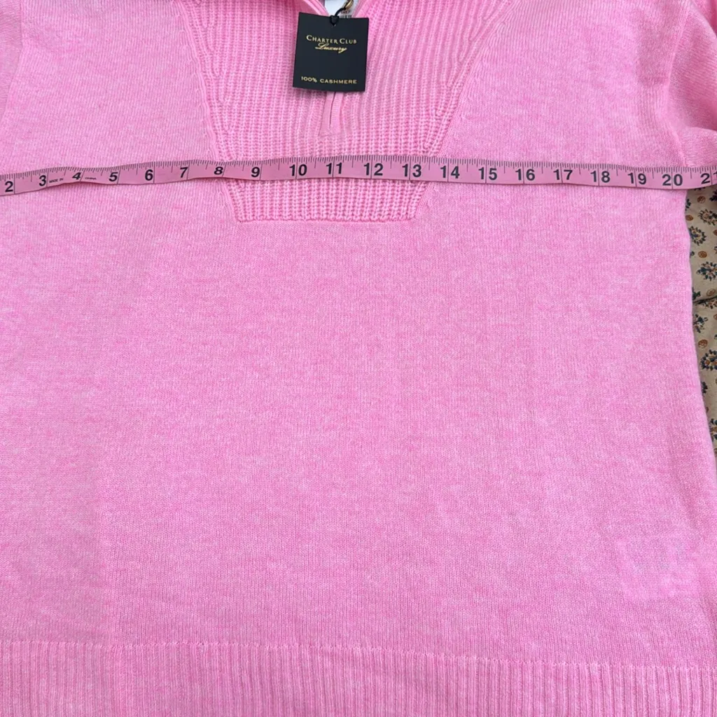 NWT Charter Club 100% Cashmere Women's Quarter-Zip Sweater S - Image 5
