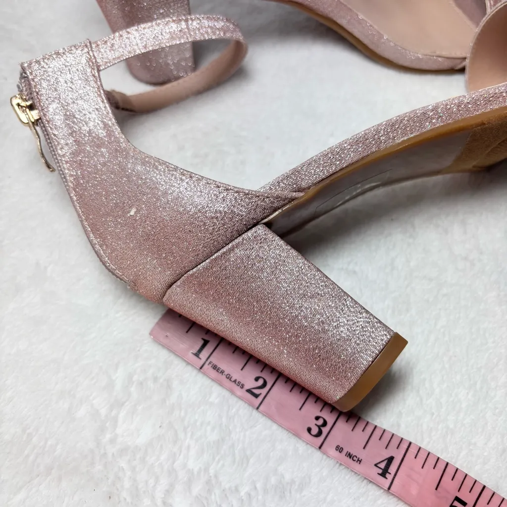 Ralph Lauren Bellanie Pink‎ low block Glitter Rose Gold  Strap Size 9 - Image 11