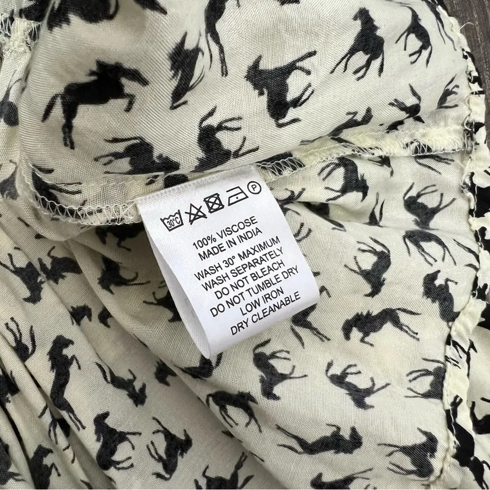 Dolls Kill Dolls Point Cream Horse Print Smocked Layered Mini Dress - Image 11