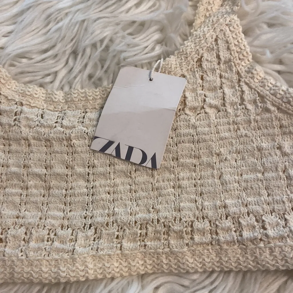 ZARA  Cream Knit Tank Top size S brand new bust 24” - Image 2