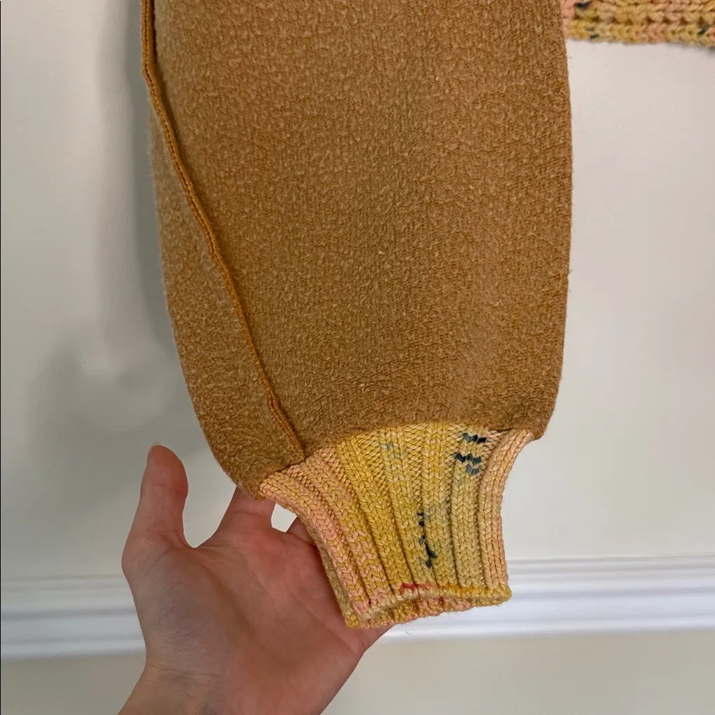 NWOT Free People yellow fluffy cable-knit sweater - Image 5